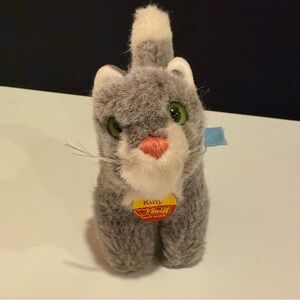 Steiff Gray and White Kitty Plush Toy- Vintage